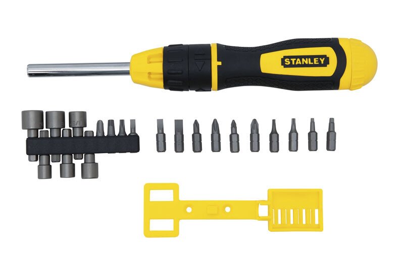 Отвертка реверсивная Stanley Multibit с трещоткой, набор 20 предметов