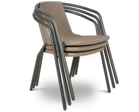 Комплект садових стільців під ротанг SIMPLE Cappucino 8 шт Focus Garden