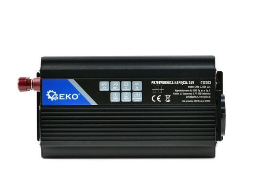 Інвертор перетворювач напруги 24 В/230 В 350/700 Вт Geko G17003