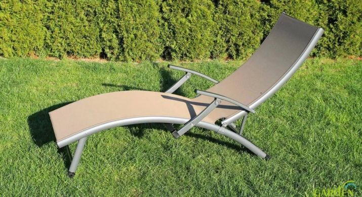 Шезлонг пляжний з алюмінію 2 шт сірий Relax