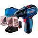 BOSCH ДРЕЛЬ-ШУРУПОВЕРТ УДАРНИЙ 12V GSB 12V-30 2x2,0Ah 30/17Nm BL ВАЛІЗА