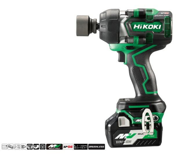 Ударный гайковый ключ HIKOKI WR36DE 36 В 770 Нм 1/2 дюйма, 2 аккумулятора по 2,5 Ah