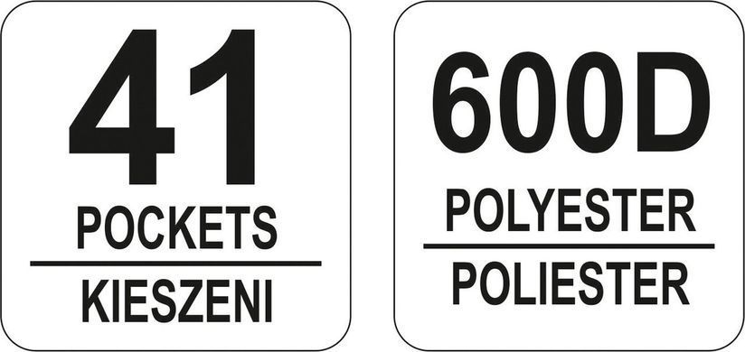 Сумка для инструмента 18" Yato из полиэстера, 50 карманов, с внутренними перегородками