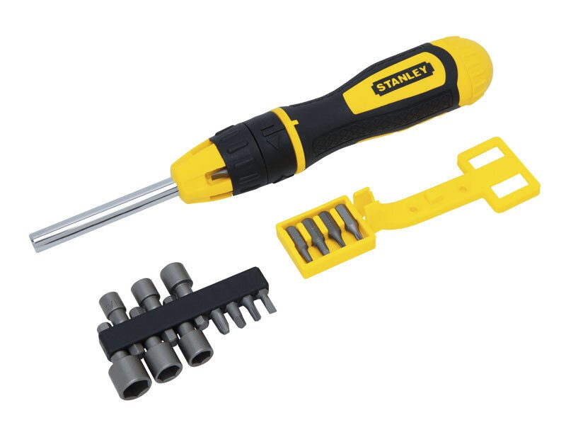 Отвертка реверсивная Stanley Multibit с трещоткой, набор 20 предметов