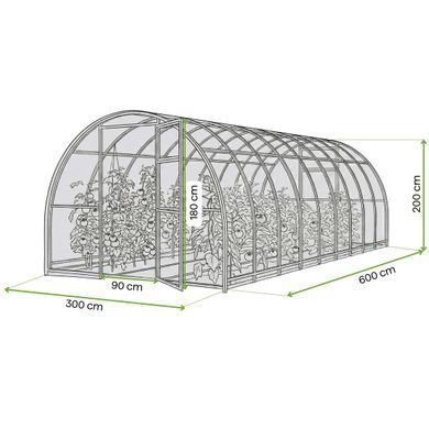 Теплиця для саду CEPRA з полікарбонату 4 мм 3x6&nbsp;м&nbsp;Cultivo