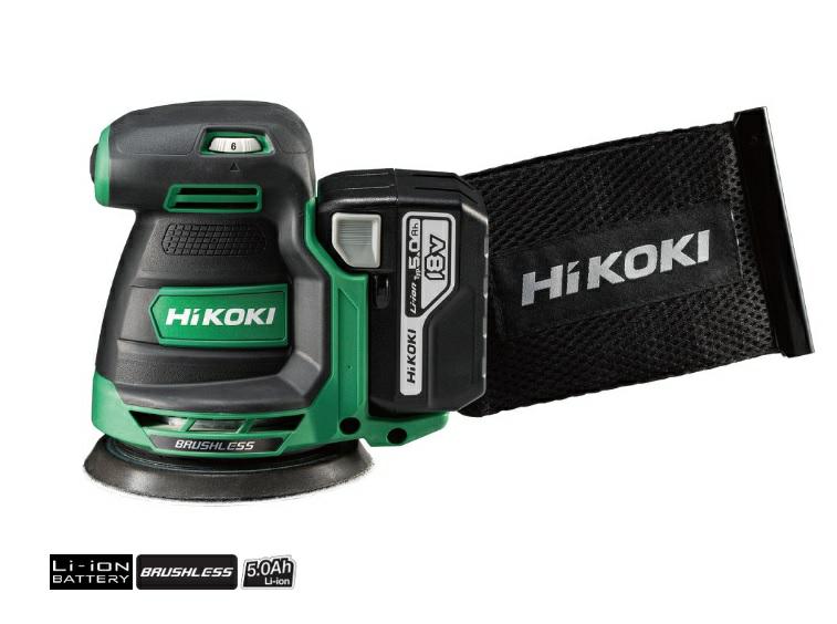 Шлифмашина орбитальная Hikoki SV1813DA 18V 125 мм с 2 аккумуляторами 5,0 Ач