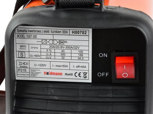 Сварочный инвертор IGBT 330 A Heidmann H00702