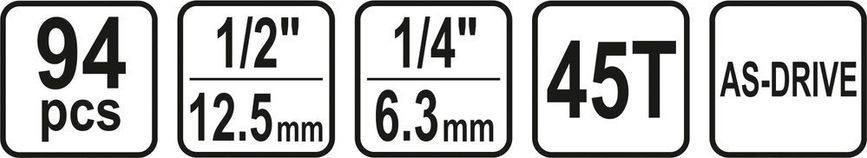 STHOR НАБІР КЛЮЧІВ 94ел 1/2" / 1/4