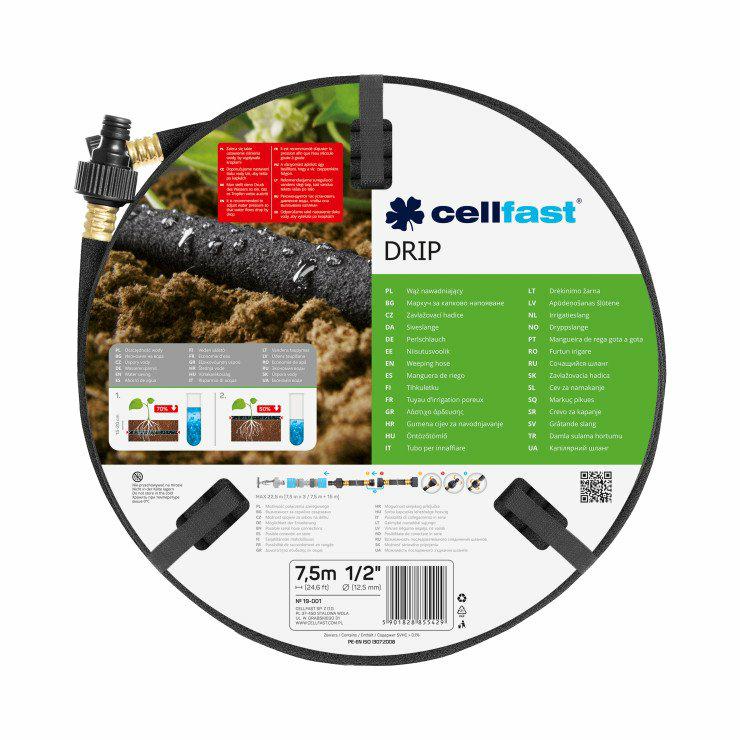 Садовый шланг капельного орошения Cellfast DRIP 1/2 дюйма, 15 м