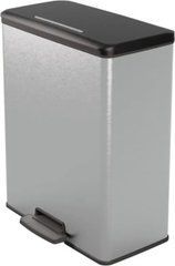 Контейнер для мусора с педалью Curver Deco Bin 65 л 01128, серебристый