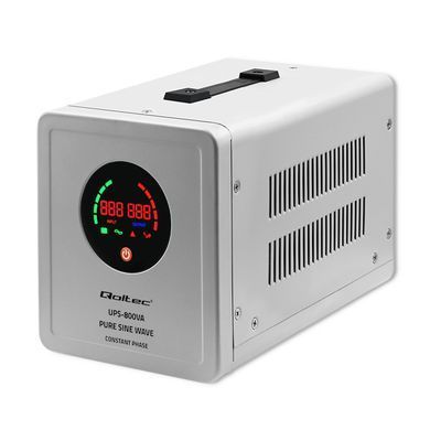 ИБП Qoltec Pure Sine Wave | 800 ВА | 560 Вт | Твердая фаза | Серый