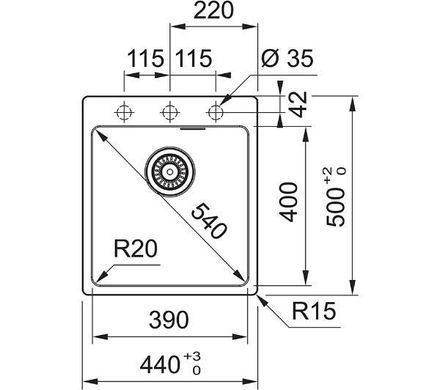 Кухонна мийка Franke Maris MRG 610-39 FTL- онікс