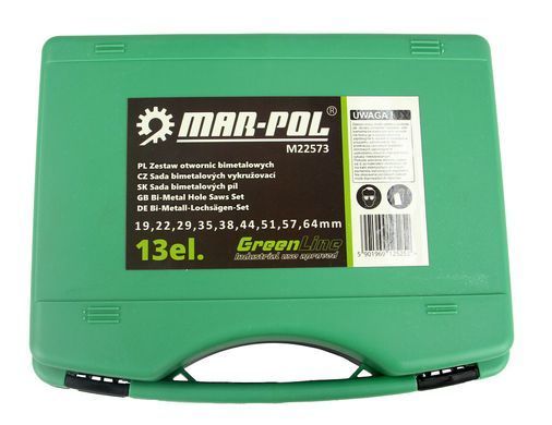 Кольцевые биметаллические коронки HSS 13шт. Mar-Pol M22573
