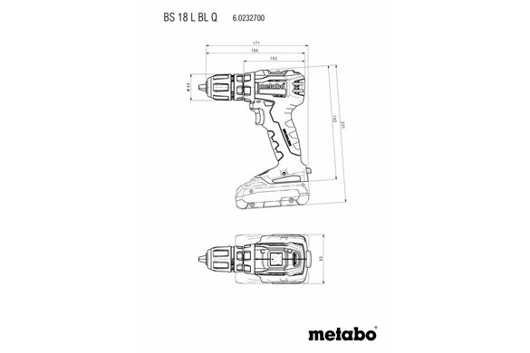 Акумуляторний дриль-шуруповерт Metabo BS 18 L BL Q, без акб в кейсі