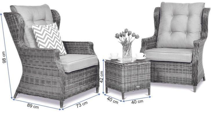 Плетені меблі меблі з ротанга Focus Garden Trivento Duo Темно-сірий