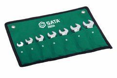SATA НАБІР КЛЮЧІВ ПЛОСКО-КІЛЬЦЕВИХ КОРОТКИХ З ТРІЩАТКОЮ 7шт.