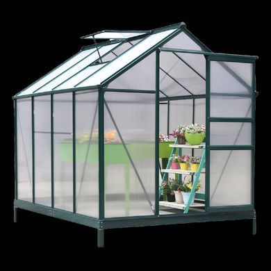 Теплиця з полікарбонату 252x190 см Focus Garden Темно-зелена