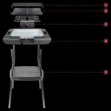 Электрический гриль с подставкой Clatronic BQS 3508