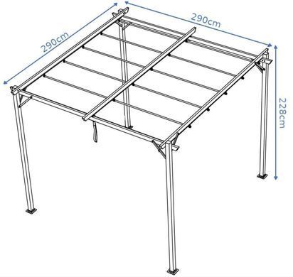 Пергола металева з рулонними шторами Anthracite/Grey Sprint Plus 3х3 м Hardmaister