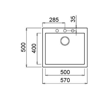 Кухонная мойка Teka FORSQUARE 50.40 TG черный - гранит, встраиваемая в столешницу