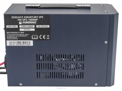 Аварийный источник питания ИБП LCD Powermat 1000VA 800ВТ PM-UPS-1000MP