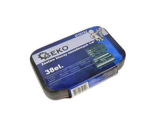 Набір торцевих ключів та біт 1/4" 38 шт Geko G10152