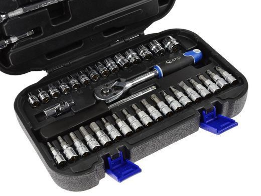 Набір торцевих ключів та біт 1/4" 38 шт Geko G10152