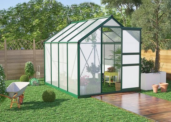 Теплиця з полікарбонату 252x190 см Focus Garden Темно-зелена