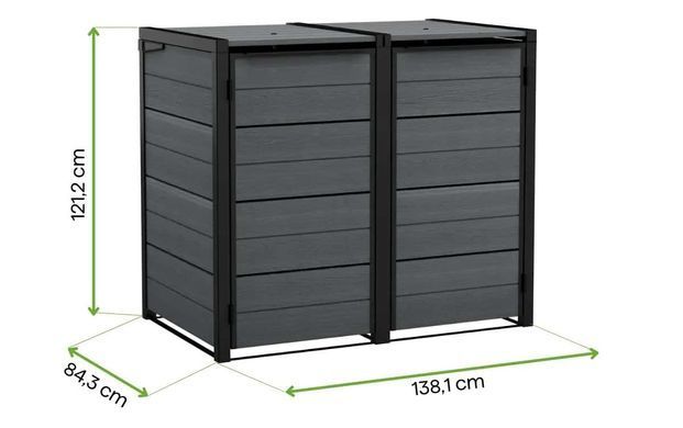 Забор для мусорных баков 2&times;240 л Hide Away серый Keter