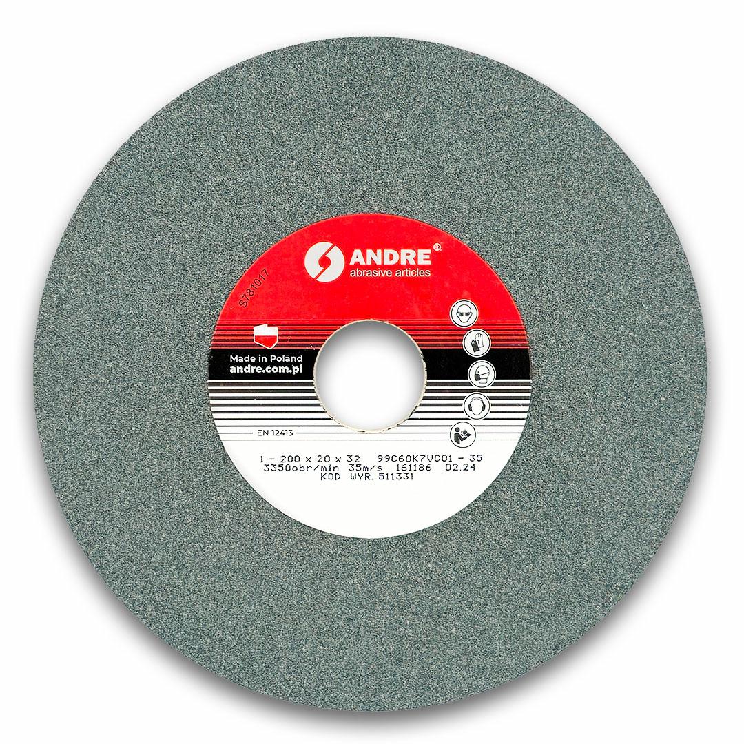 Круг шлифовальный ANDRE 200×20×32 мм 99C60K7VC01-35 зелёный Тип 1