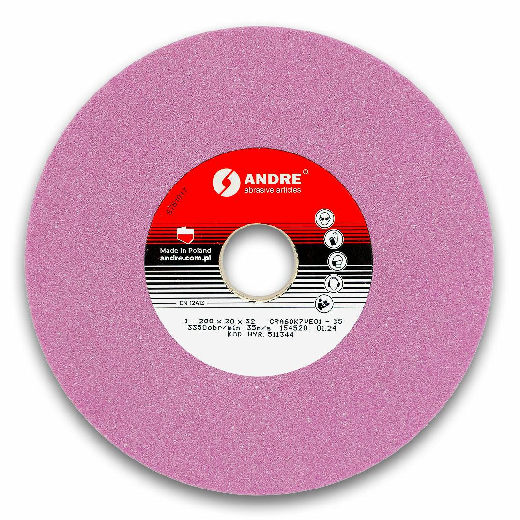 Круг шлифовальный ANDRE 200×20×32 мм CRA60K7VE01-35 розовый Тип 1