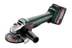 Аккумуляторная угловая шлифмашина Metabo W 18 L 9-125 щеточная, 2 акб 4.0 Ah, з/у ASC 55, в metaBOX 165 L