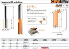 CMT Фреза HM D=6 I=25,4 L=60 S=8 пряма, довга