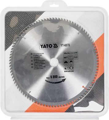 Профессиональный пильный диск по дереву Yato YT-6078 300х30х96зубов