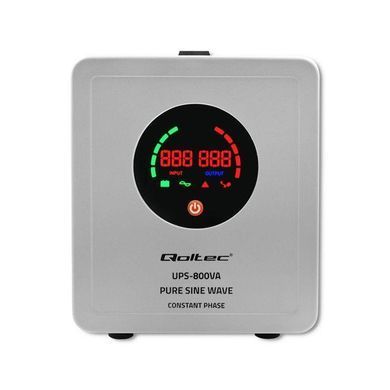 ИБП Qoltec Qoltec Pure Sine Wave | 1000 ВА | 700 Вт | Твердая фаза | Серый