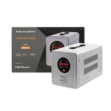 ИБП Qoltec Qoltec Pure Sine Wave | 1000 ВА | 700 Вт | Твердая фаза | Серый