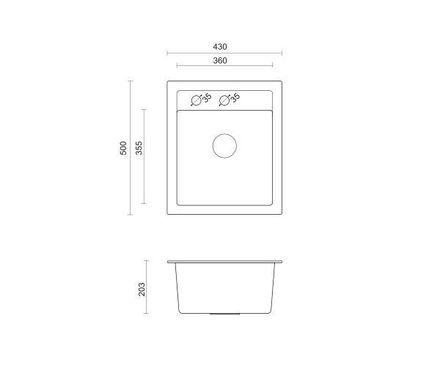 Кухонна мийка Quadron HCQJ4350CZK JOHNNY 100 black чорний - граніт, вбудовується в стільницю