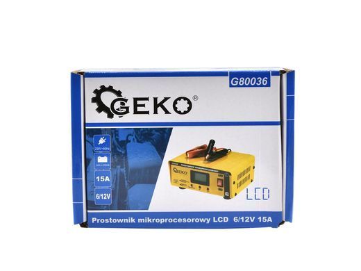РК мікропроцесорний випрямляч 6/12 В 15 А Geko G80036