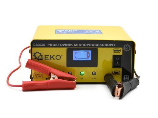 РК мікропроцесорний випрямляч 6/12 В 15 А Geko G80036