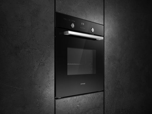 Вбудована електрична багатофункціональна духовка 60 см Concept black etv7460bc