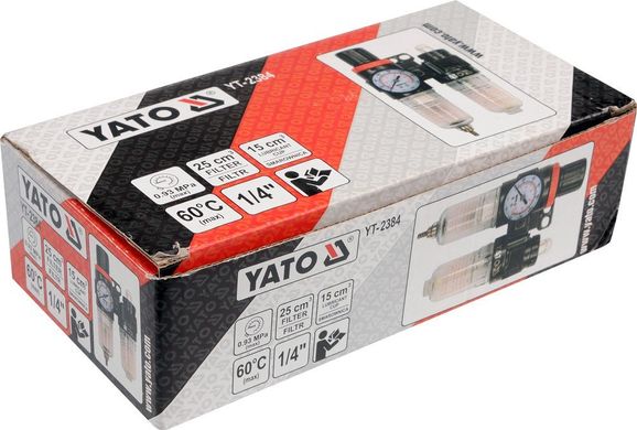 Yato фильтр + редуктор + лубрикатор 1/4 25см3 2384