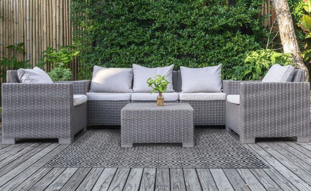 Килим для тераси та балкону Witch Gray 180х270 см поліпропіленовий сірий MOODME
