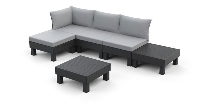 Садовый угловой диван Keter Elements Graphite