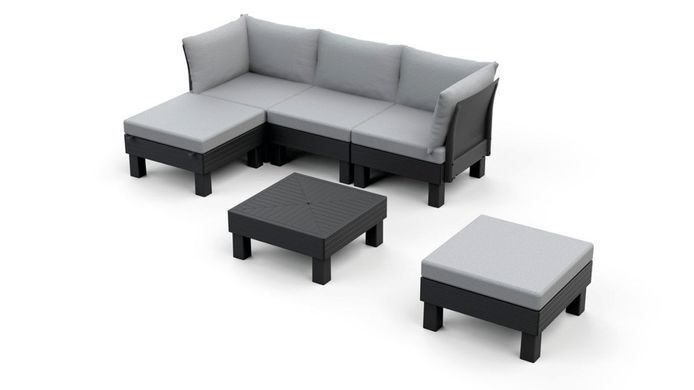 Садовый угловой диван Keter Elements Graphite