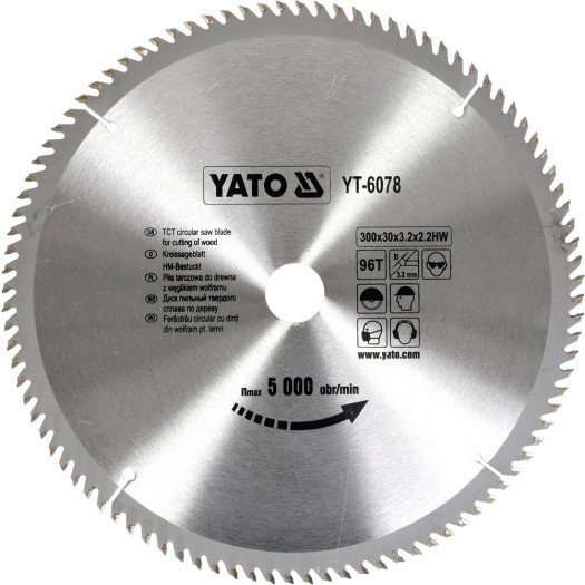 Пильный диск по дереву Yato 300x30 мм, 96 зубцов, 6078