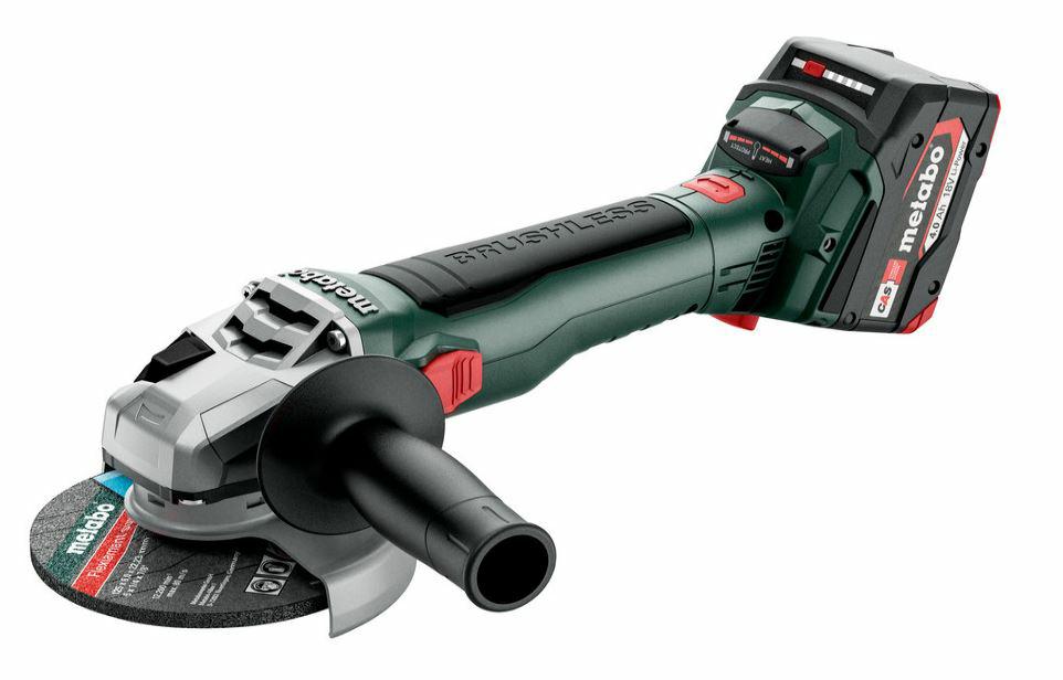 Угловая шлифмашина аккумуляторная Metabo WB 18 LT BL 11-125, 18 В, 2 x 4,0 Ач, диск 125 мм