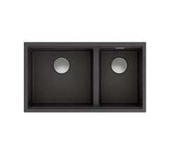 Кухонна мийка Quadron BM3319102U-BL-BS Clark 842 підвісна, онікс/сталь - граніт