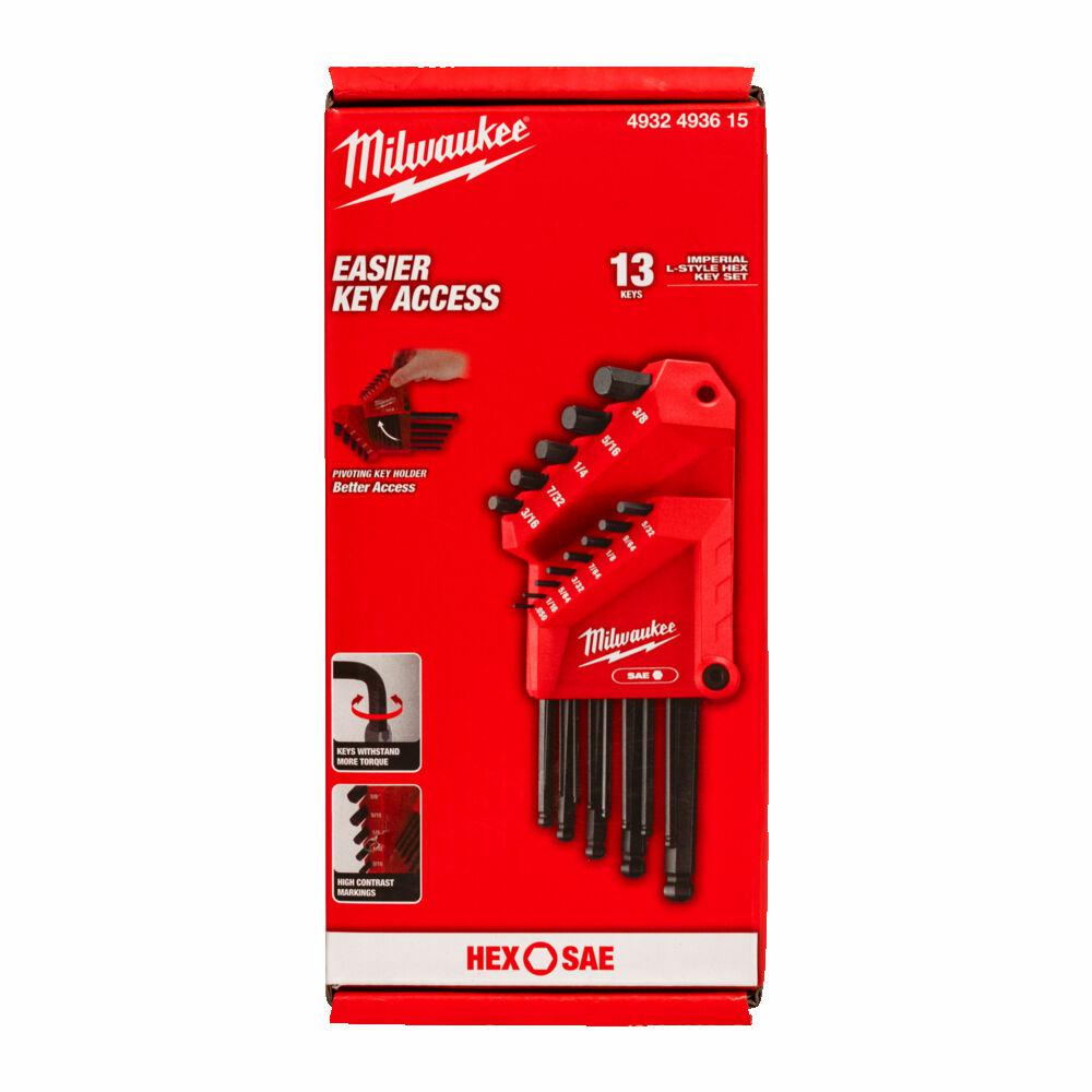 Набор имперских шестигранных ключей Milwaukee 13 шт. с шаровым концом