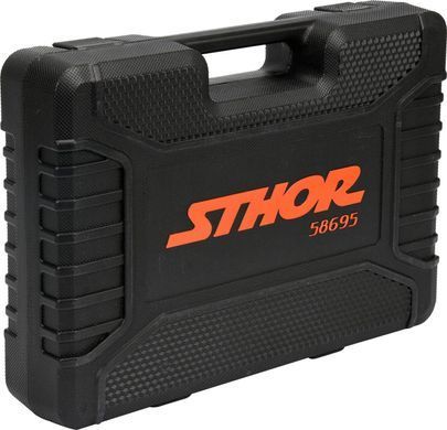 Набір інструментів STHOR 1/4" та 1/2" з акумуляторним викруткою 109 шт