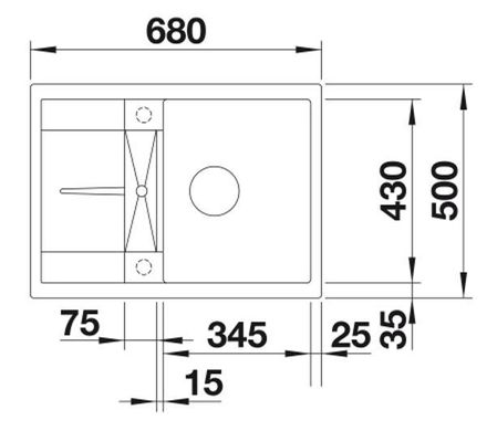 Кухонная мойка Blanco METRA 45 S Compact 525913 черный - гранит, встраиваемая в столешницу, сушилка